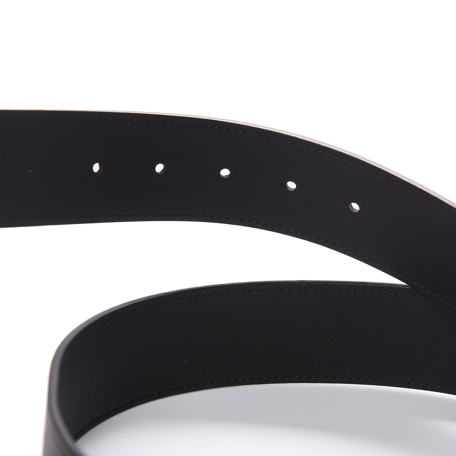 Gucci Moon Calfskin Pearl Double G 40mm Belt 95 38 Black Cream 4 of 6