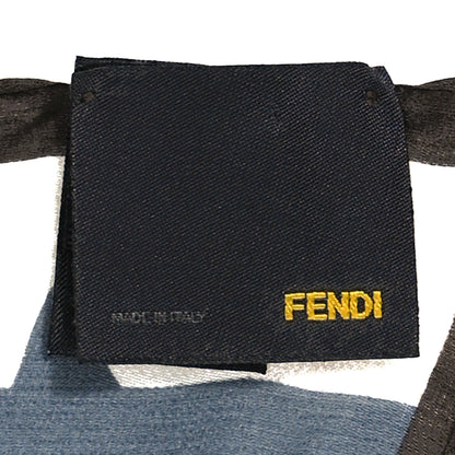 Fendi Silk FF Stole Scarf Black Brown 3 of 4