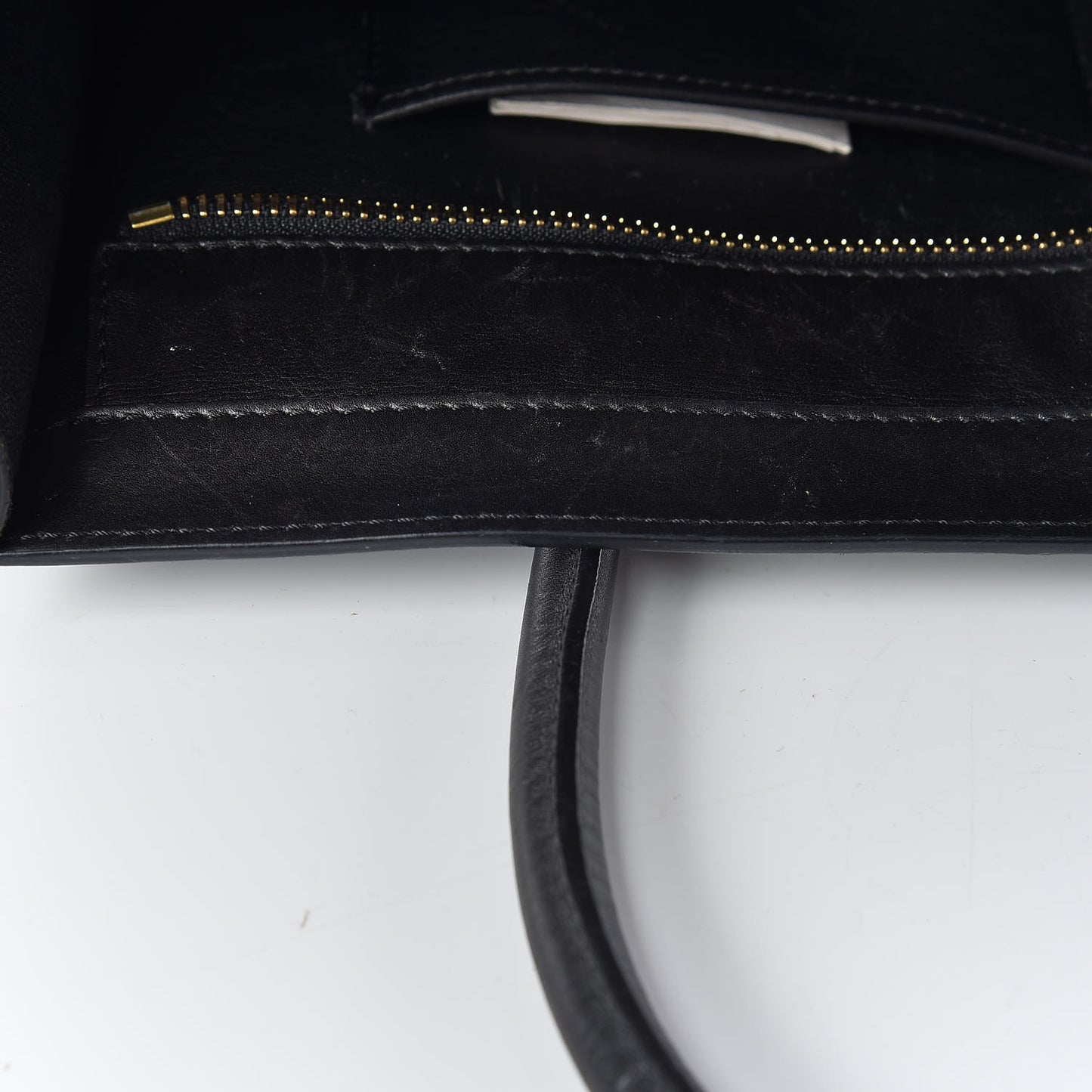 Smooth Calfskin Shrunken Lambskin Mini Bi-Color Luggage Black White