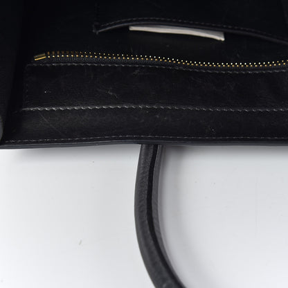 Celine Smooth Calfskin Shrunken Lambskin Mini Bi-Color Luggage Black White 12 of 31