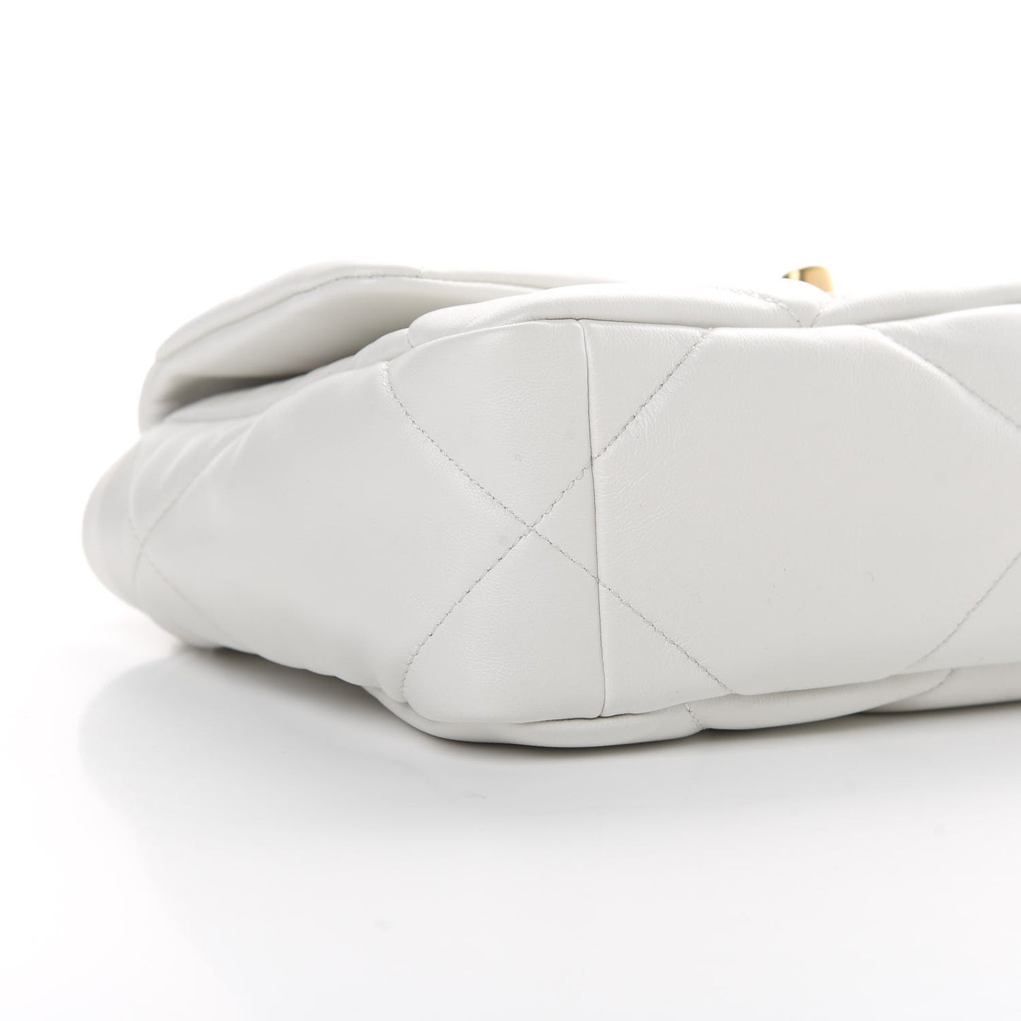 Goatskin Quilted Medium Chanel 19 Flap White