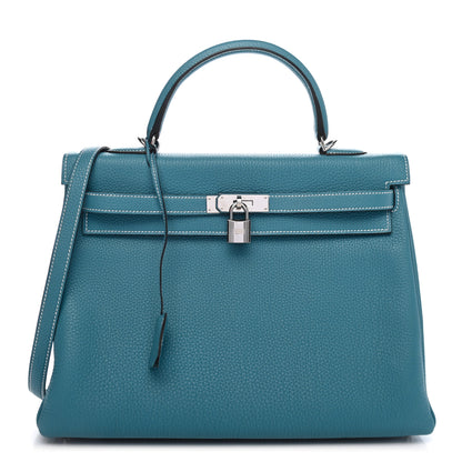 Hermes Togo Kelly Retourne 35 Blue Jean 1 of 10