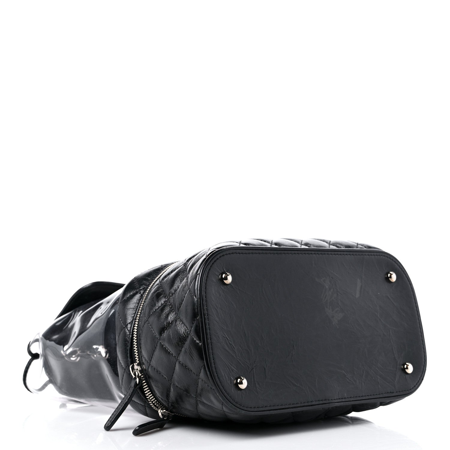 Chanel Crumpled Calfskin PVC Quilted Large Aquarium Backpack Black 4 of 16