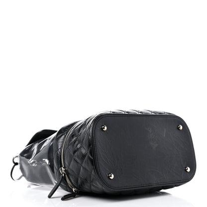 Chanel Crumpled Calfskin PVC Quilted Large Aquarium Backpack Black 4 of 16