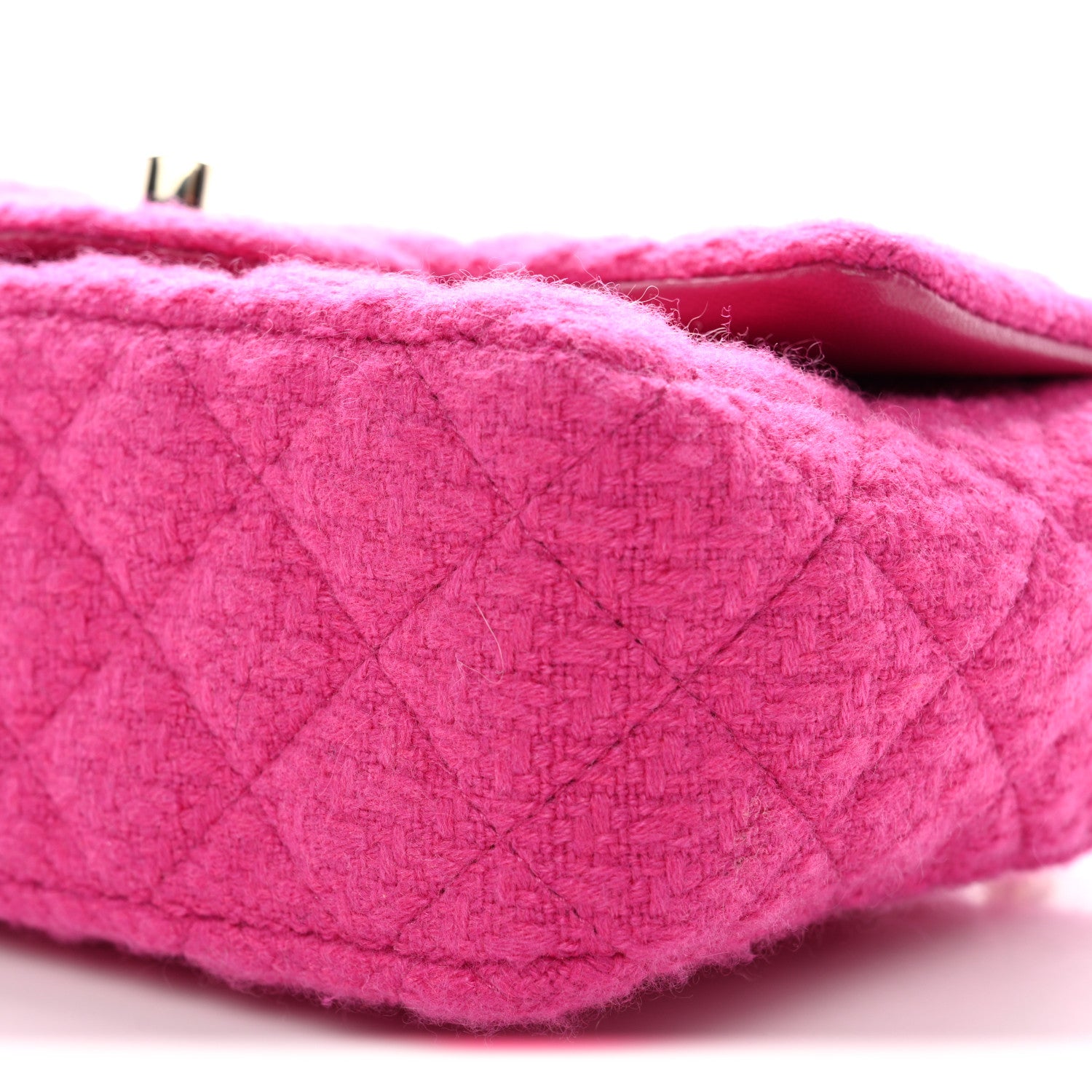 Chanel Tweed Quilted Mini Rectangular Flap Fuchsia 10 of 11