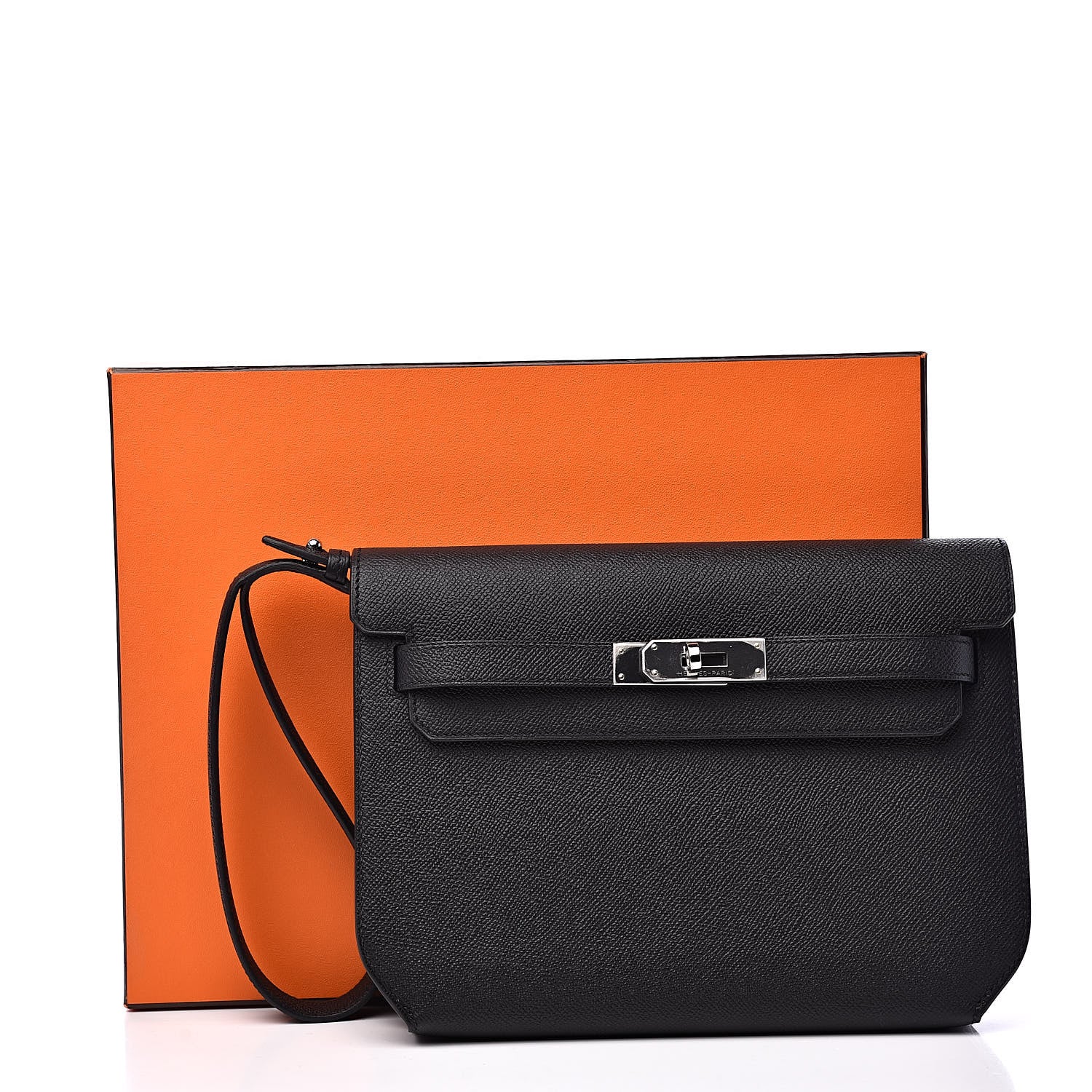 Hermes Epsom Kelly Depeches 25 Pouch Black 10 of 10