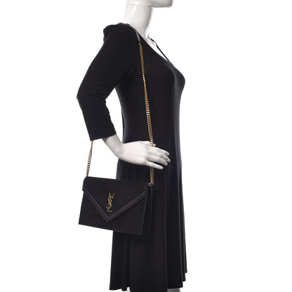 Saint Laurent Suede Calfskin Monogram Le Sept Chain Bag Black 2 of 9