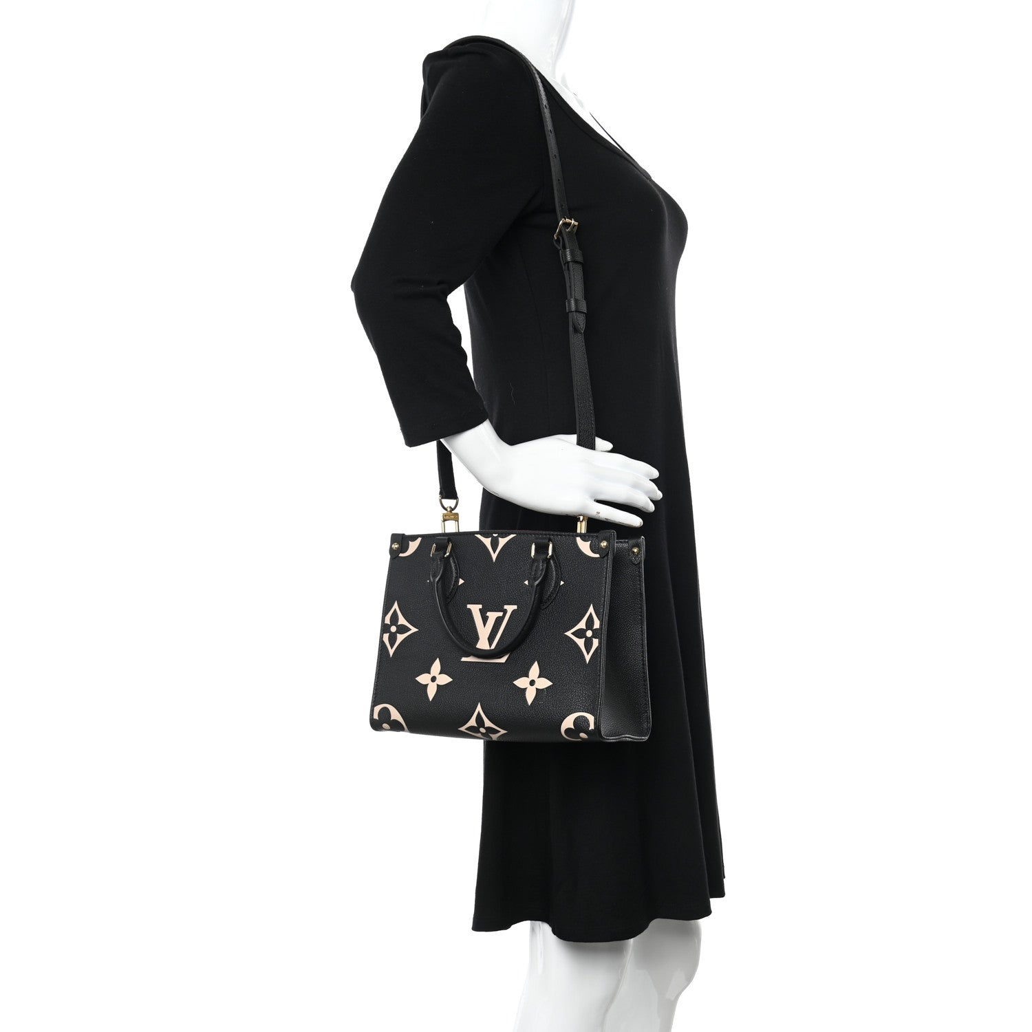 Louis Vuitton Empreinte Monogram Giant Onthego PM Black Beige 2 of 10
