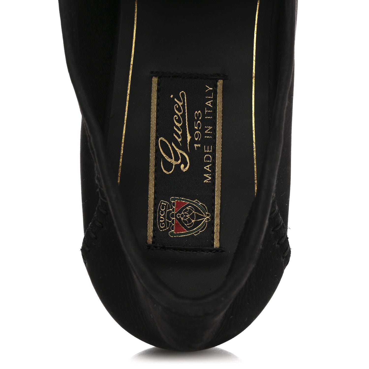 Gucci Suede Calfskin Womens 1953 Horsebit Loafers 37 Black 7 of 9