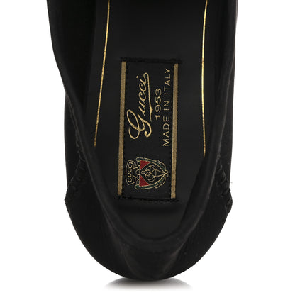Gucci Suede Calfskin Womens 1953 Horsebit Loafers 37 Black 7 of 9