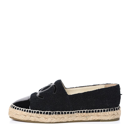 Chanel Fabric Patent Calfskin CC Espadrilles 36 Black 1 of 12