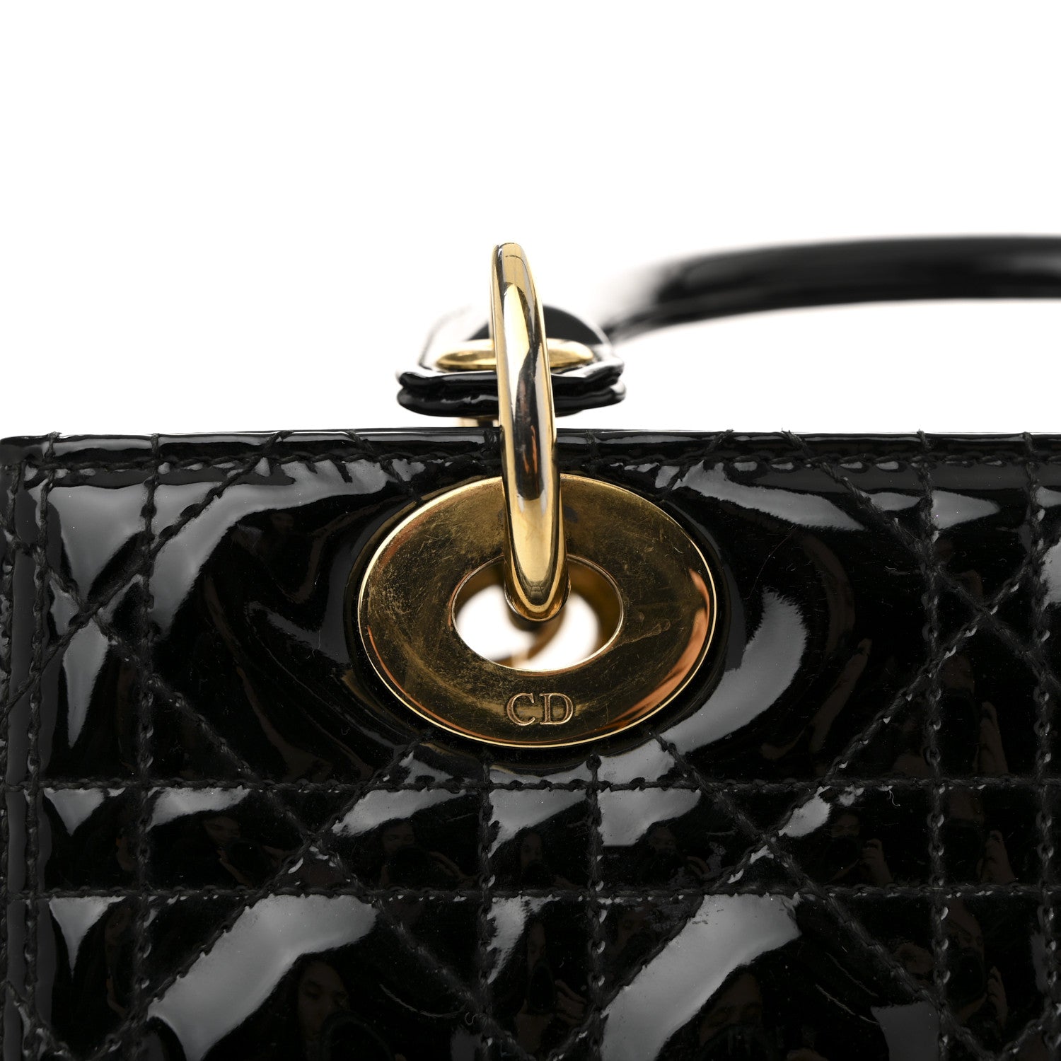Christian Dior Patent Cannage Medium Lady Dior Black 14 of 15