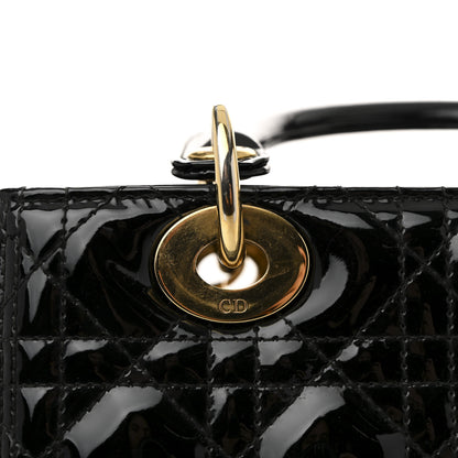 Christian Dior Patent Cannage Medium Lady Dior Black 14 of 15