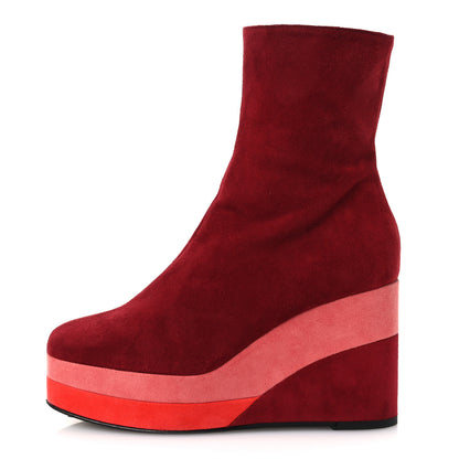 Hermes Suede Goatskin Womens Wedge Boot 36 1 of 10