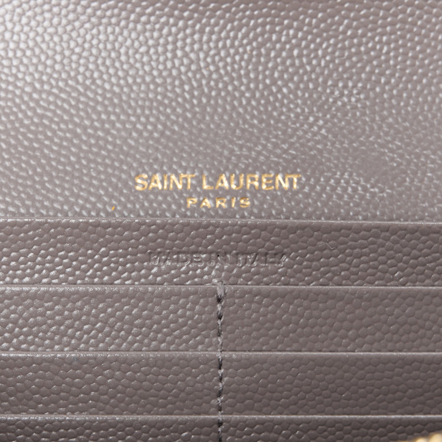 Saint Laurent Grain De Poudre Matelasse Chevron Monogram Flap Wallet Storm 7 of 15