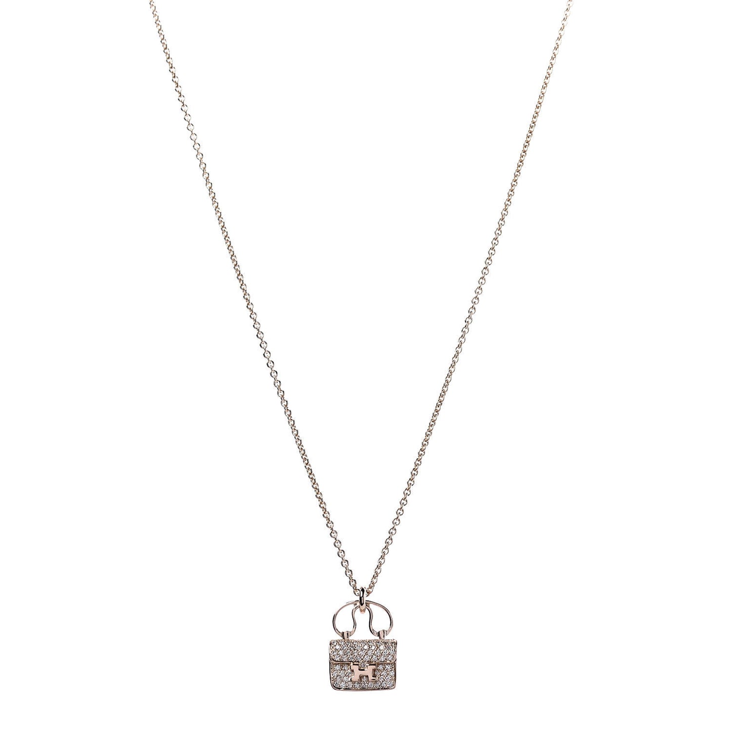 18K Rose Gold Diamond Constance Amulette Pendant Necklace