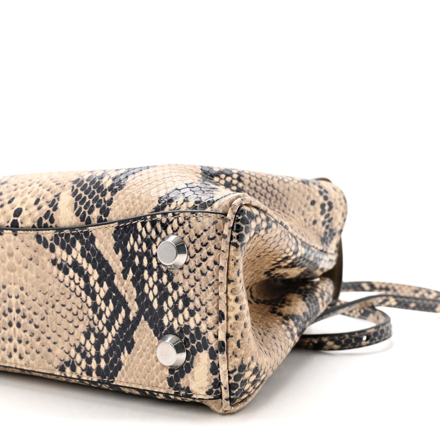 Balenciaga Python Embossed Calfskin Mini Rodeo Top Handle Handbag Natural 9 of 9
