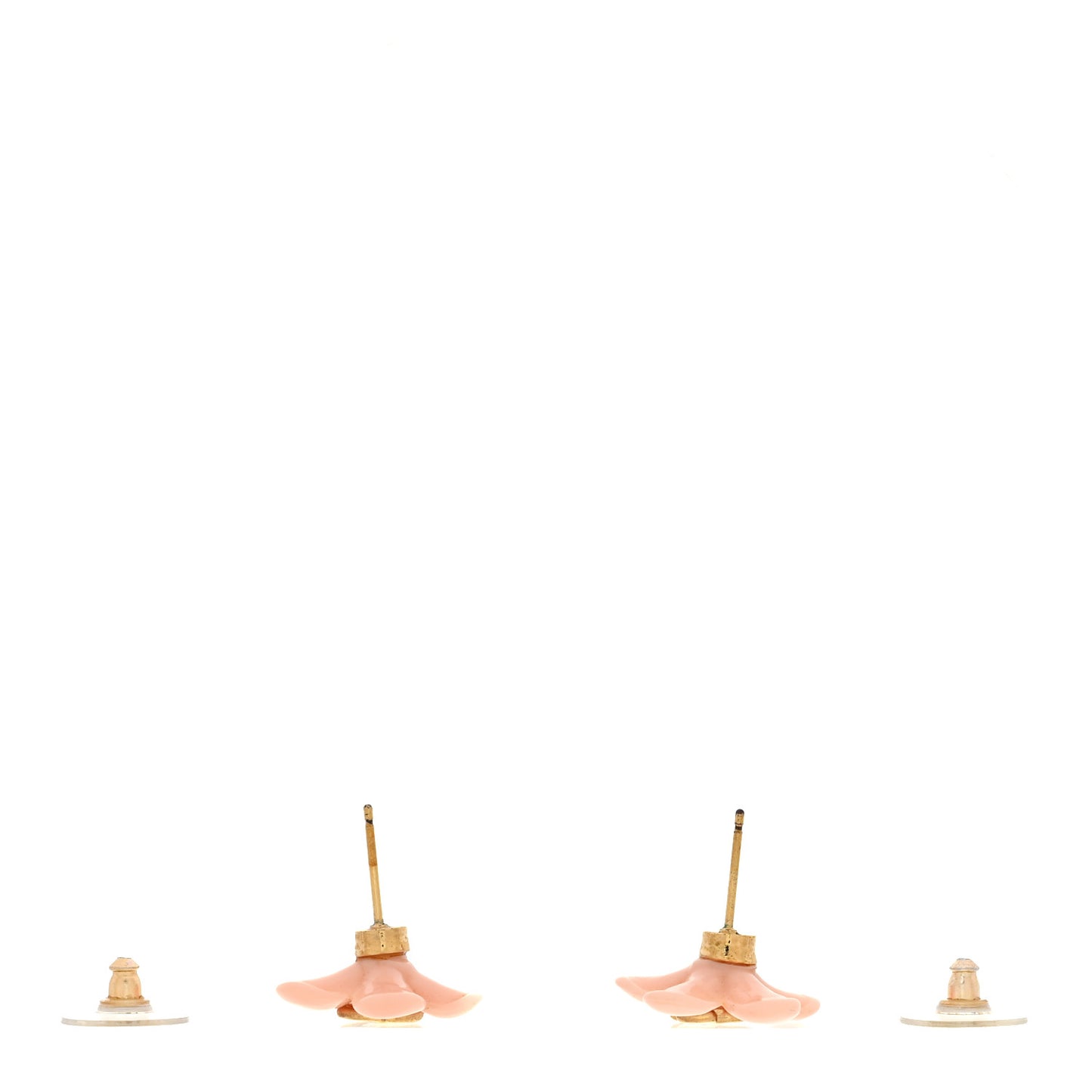 Metal Resin CC Earrings Pink Gold