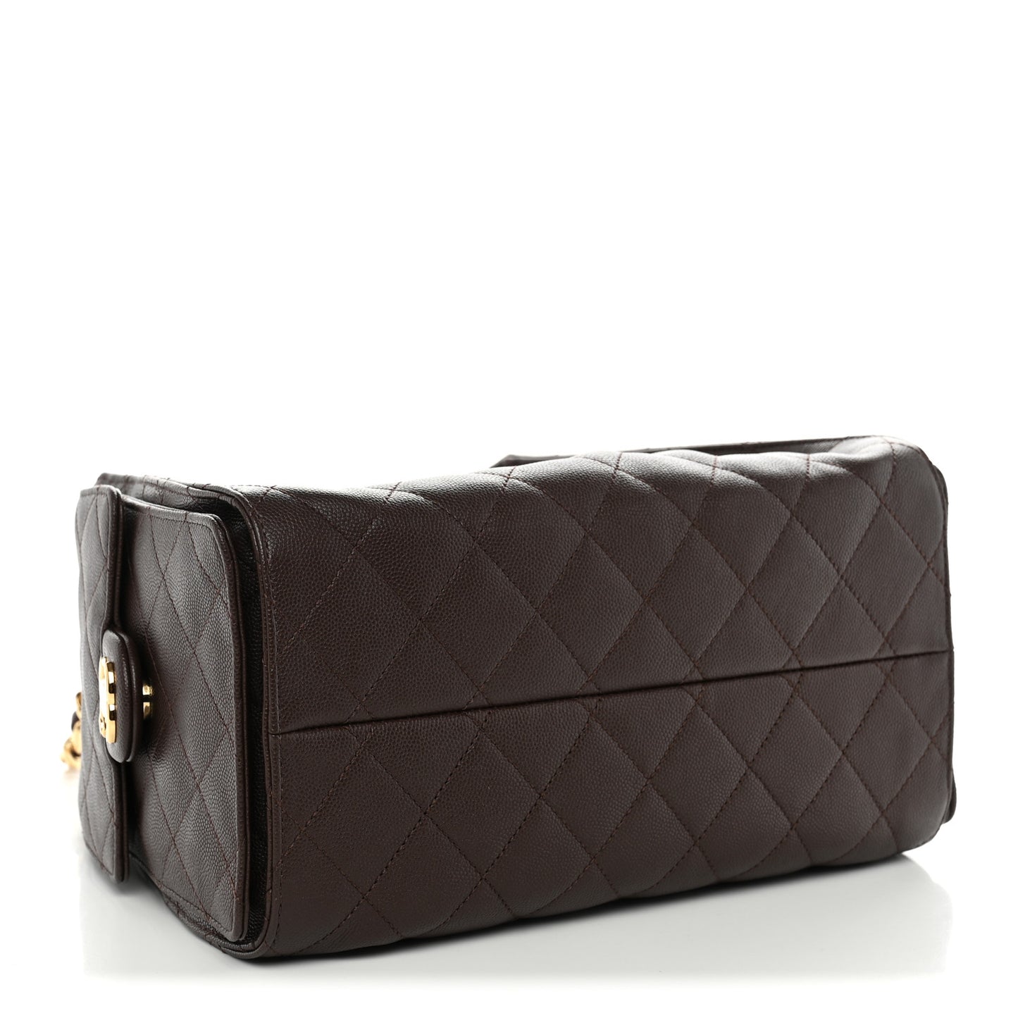 Caviar Quilted Small Chanel 25 Handbag Dark Brown