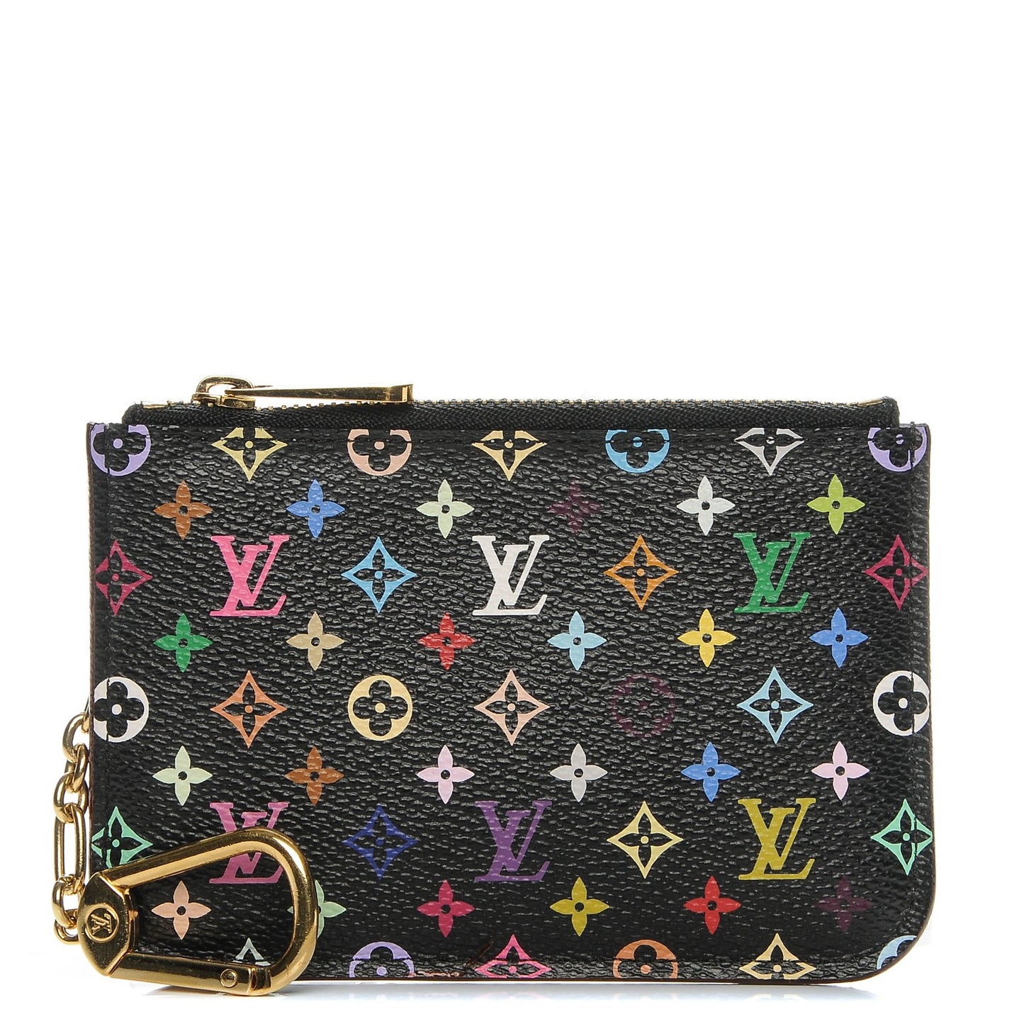 Monogram Multicolor Key Pouch Black Violet