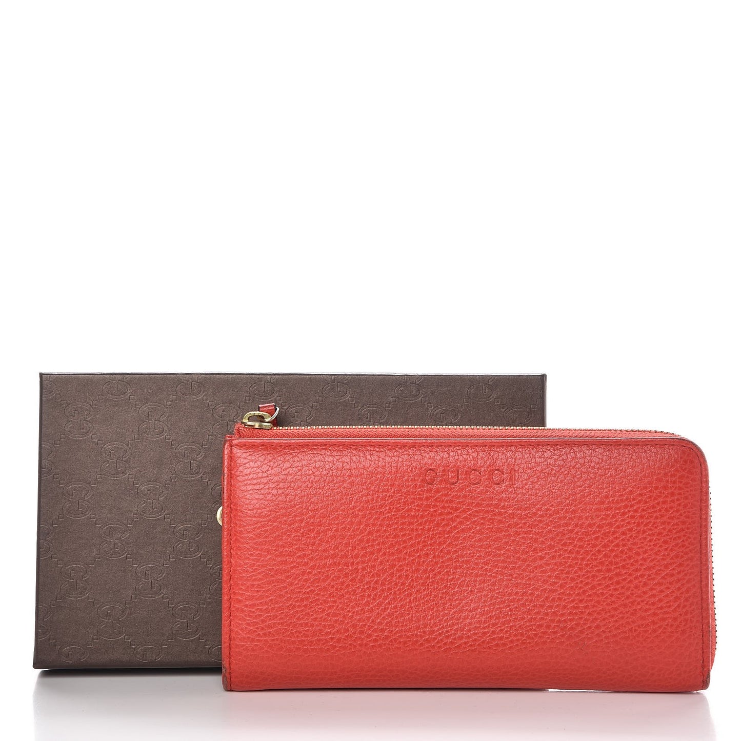Pebbled Calfskin Donna Long Wallet Red