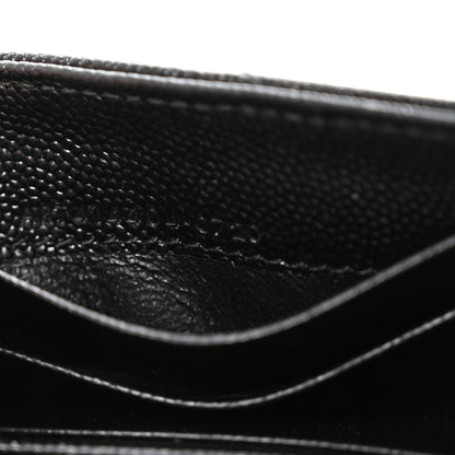 Saint Laurent Grain De Poudre Matelasse Chevron Small Monogram Envelope Wallet Black 7 of 7