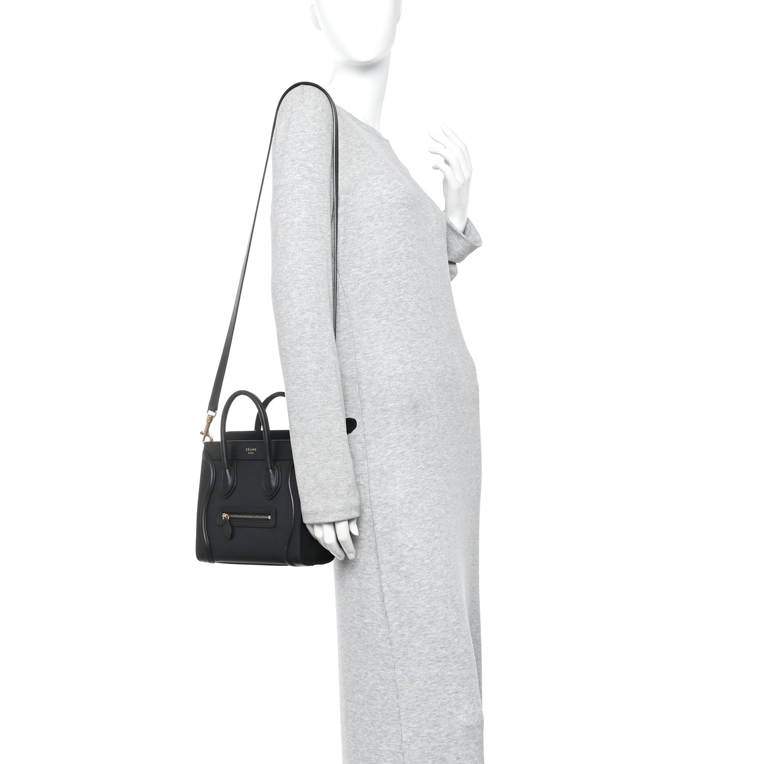 Celine Smooth Calfskin Nano Luggage Black 2 of 9