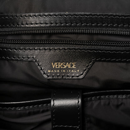Versace Vinyl Chain Print La Medusa Backpack Black Gold 6 of 12
