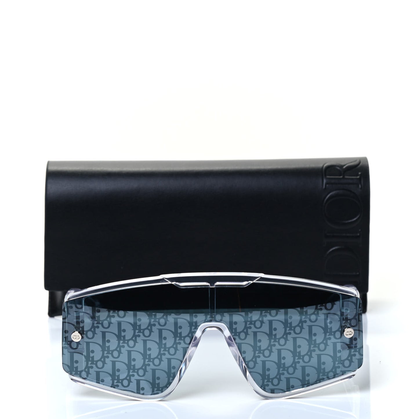 Acetate Oblique Diorxtrem MU Mask Sunglasses Crystal Smoke Mirror