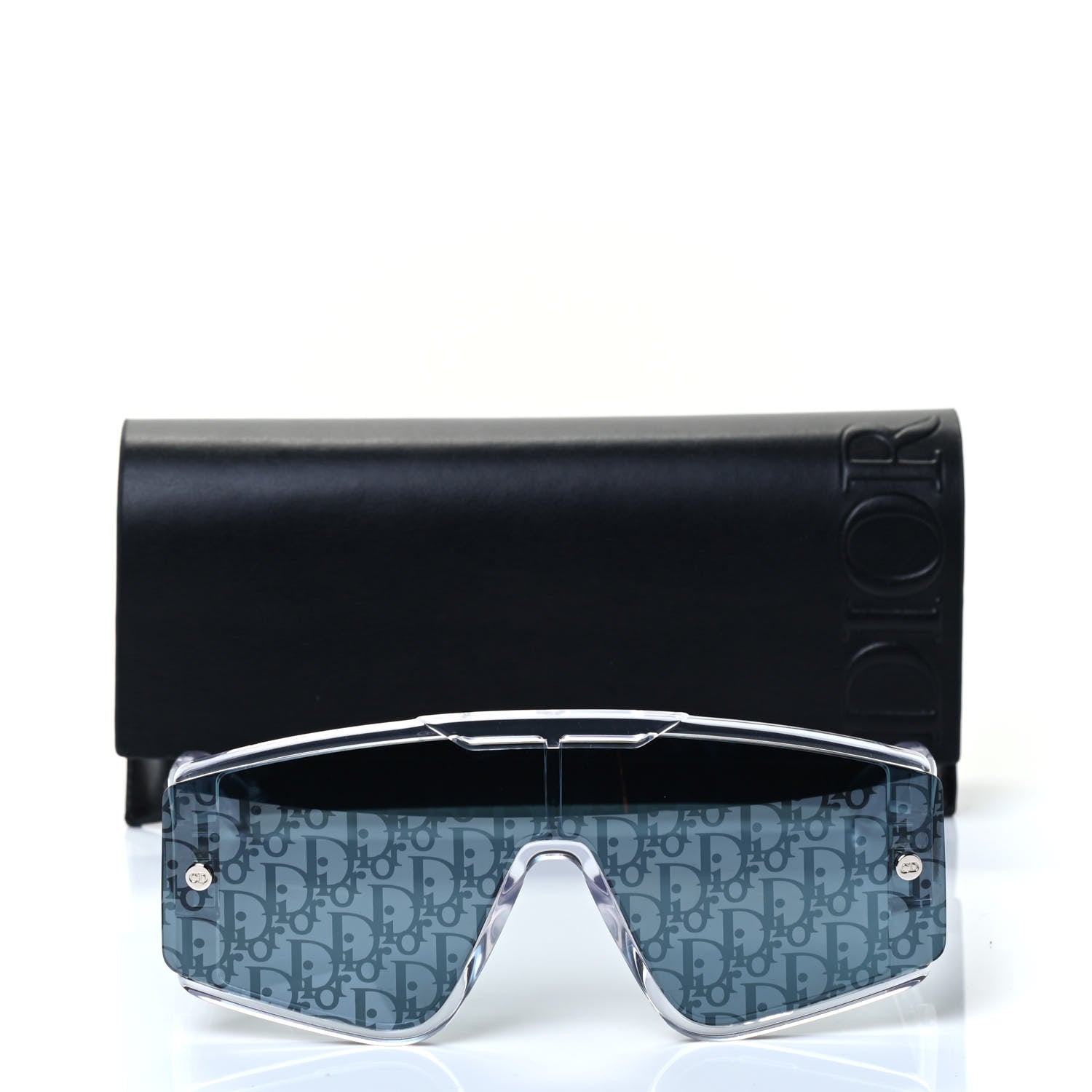 Christian Dior Acetate Oblique Diorxtrem MU Mask Sunglasses Crystal Smoke Mirror 4 of 4