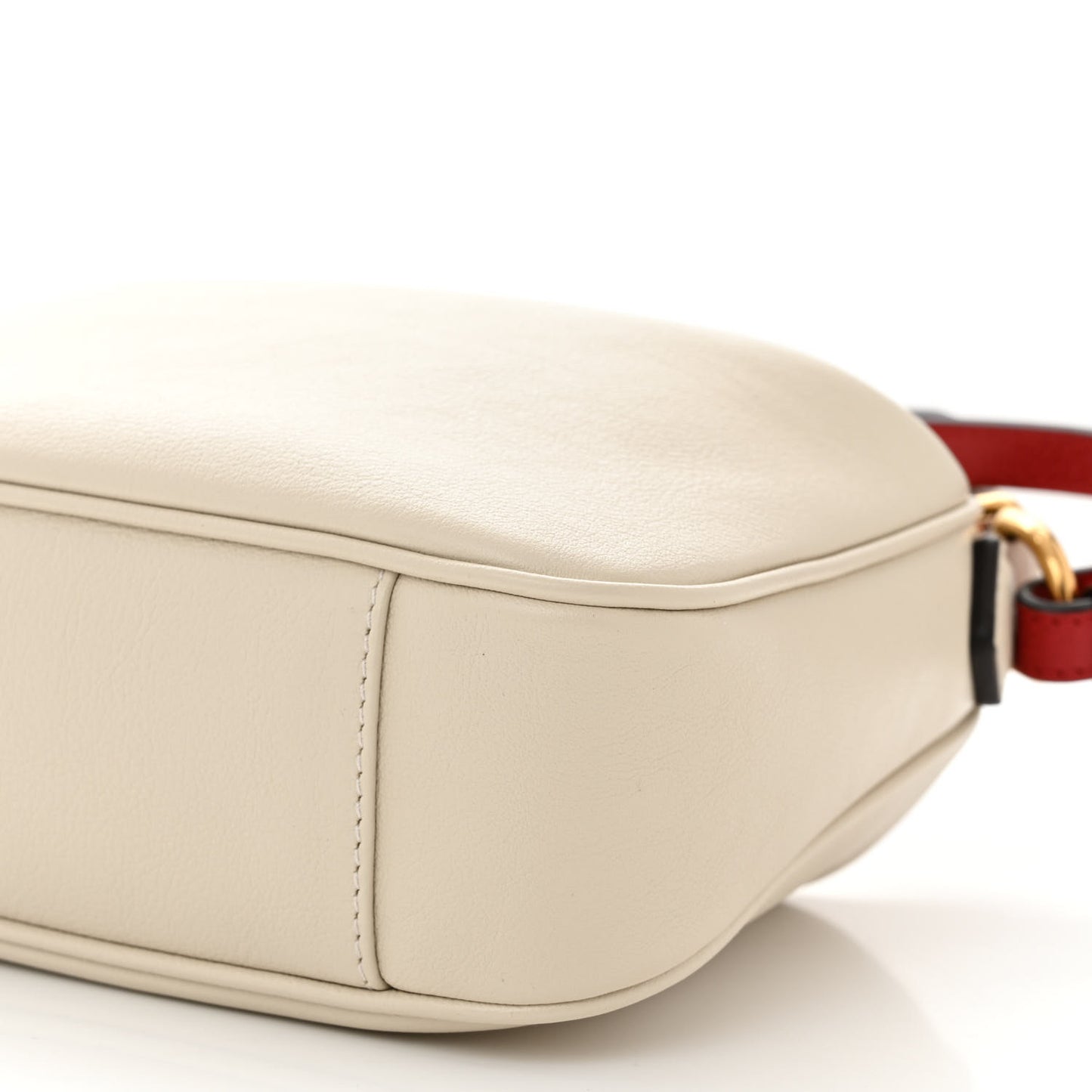 Softy Wonka Textured Dollar Calfskin Small Diana Shoulder Bag Mystic White Hibiscus Red