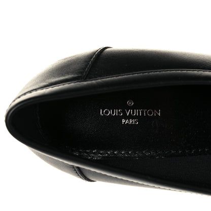 Louis Vuitton Monogram Calfskin Academy Loafers Pumps 37.5 Black 7 of 8