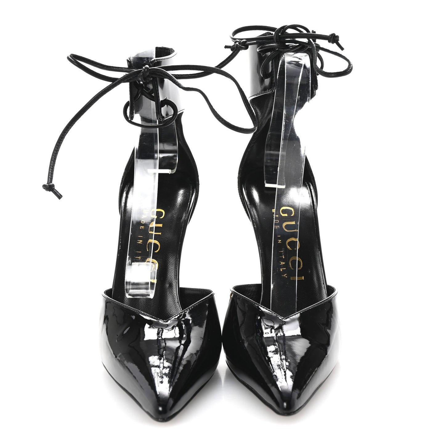 Vitello Vernice Soft Nappa Priscilla Ankle Cuff Pumps 37.5 Black