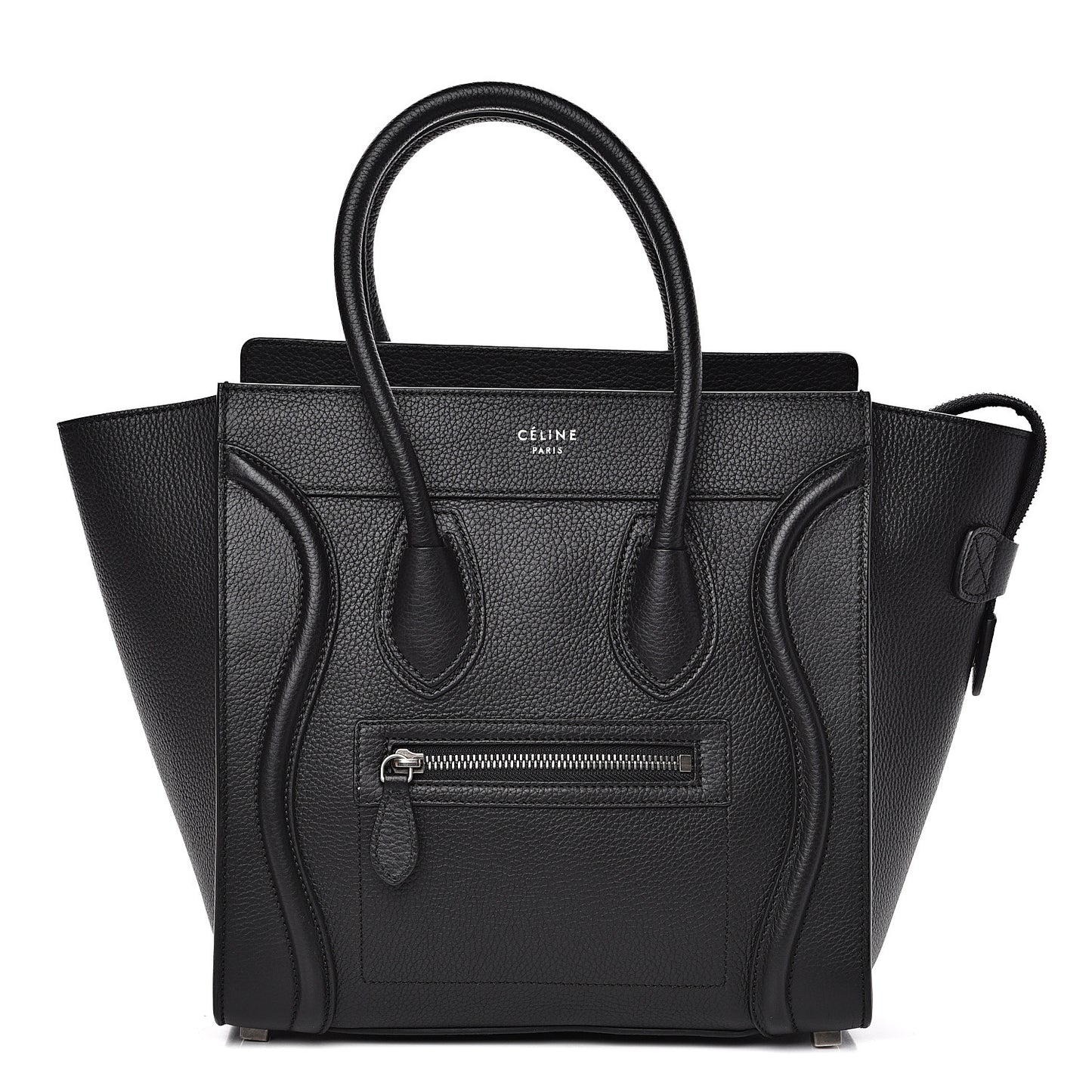 Drummed Calfskin Micro Luggage Black