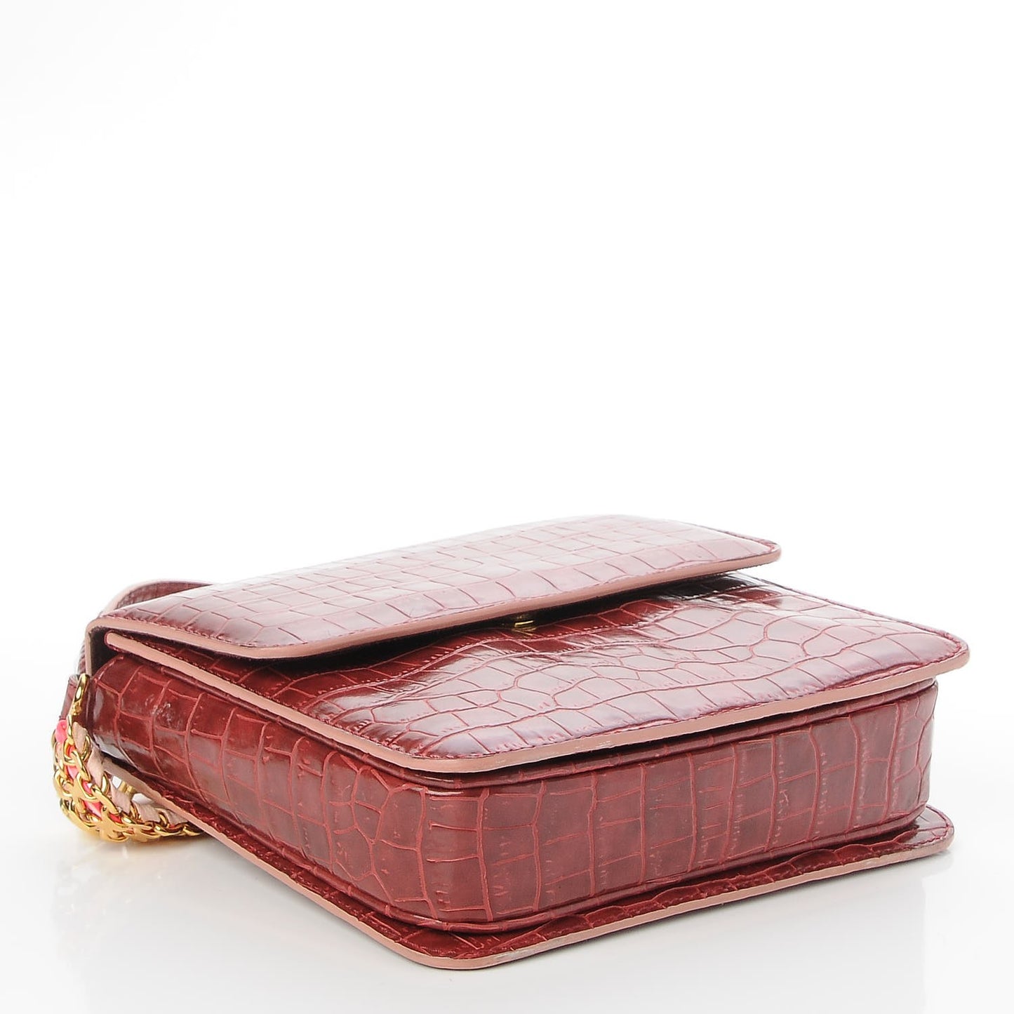 Embossed Crocodile Effect Grace Burgundy