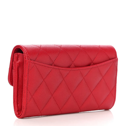 Chanel Caviar Quilted Medium Flap Wallet Red 3 of 12