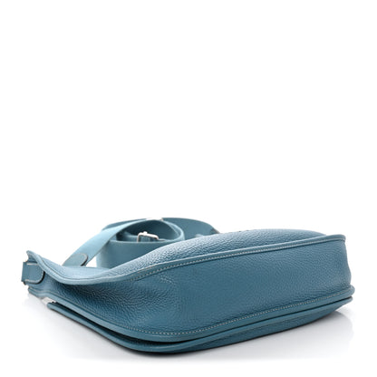 Hermes Taurillon Clemence Evelyne III GM Blue Jean 4 of 14
