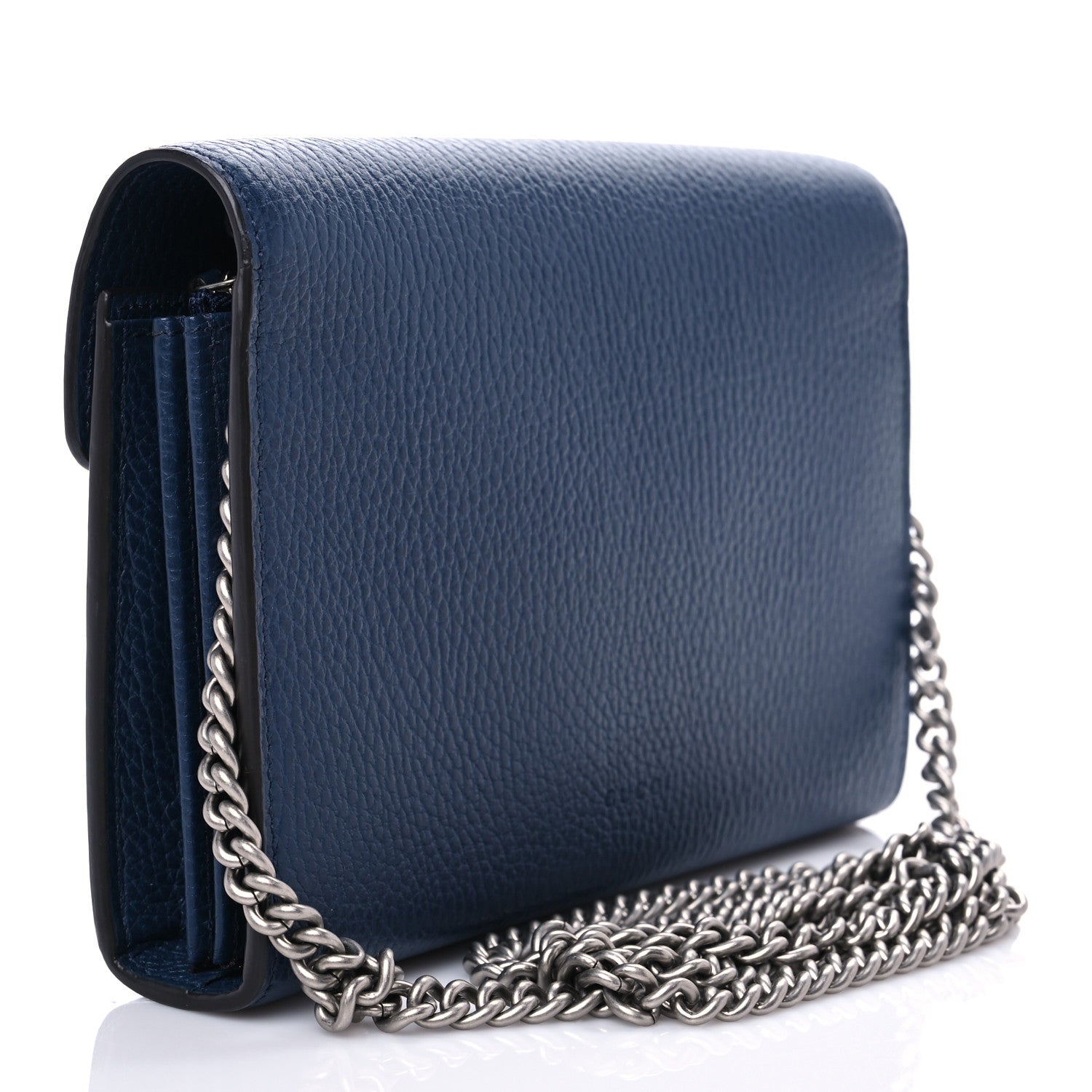 Gucci Dollar Calfskin Crystal Mini Dionysus Chain Wallet Blue Agata Black Diamond 3 of 6