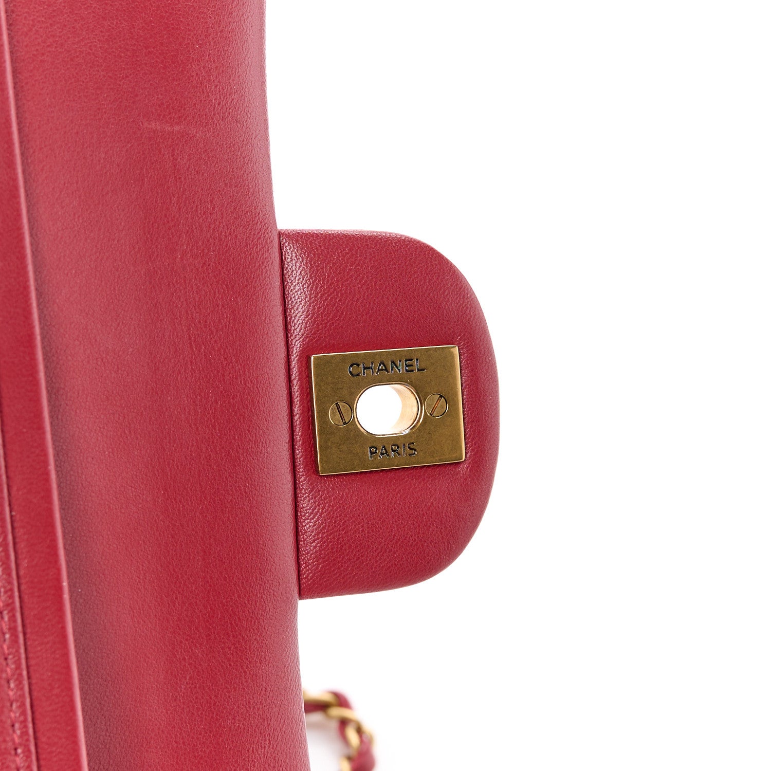 Chanel Lambskin Chevron Quilted Medium Double Flap Red 6 of 13