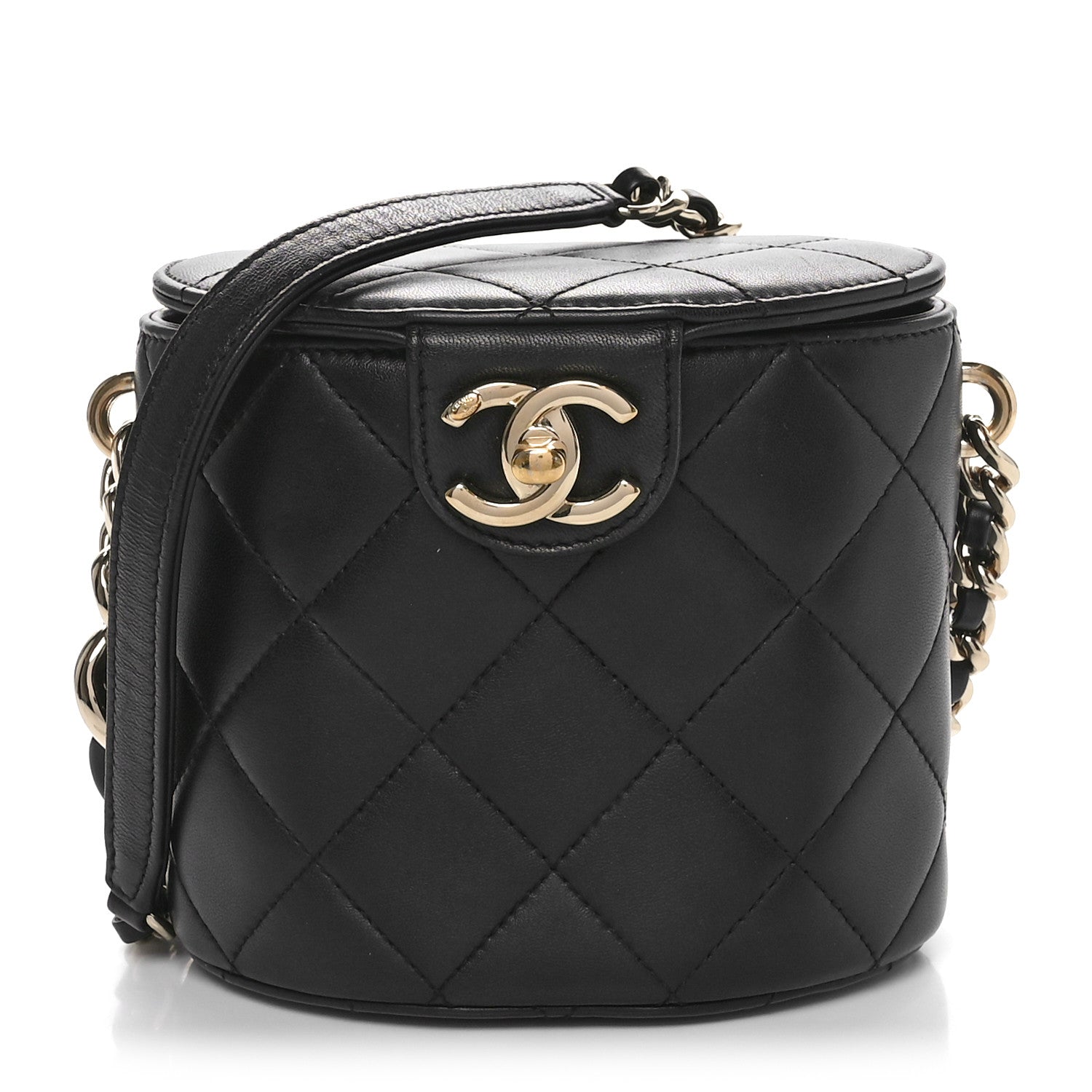 Chanel Lambskin Resin Elegant Chain Vanity Case Black 1 of 10