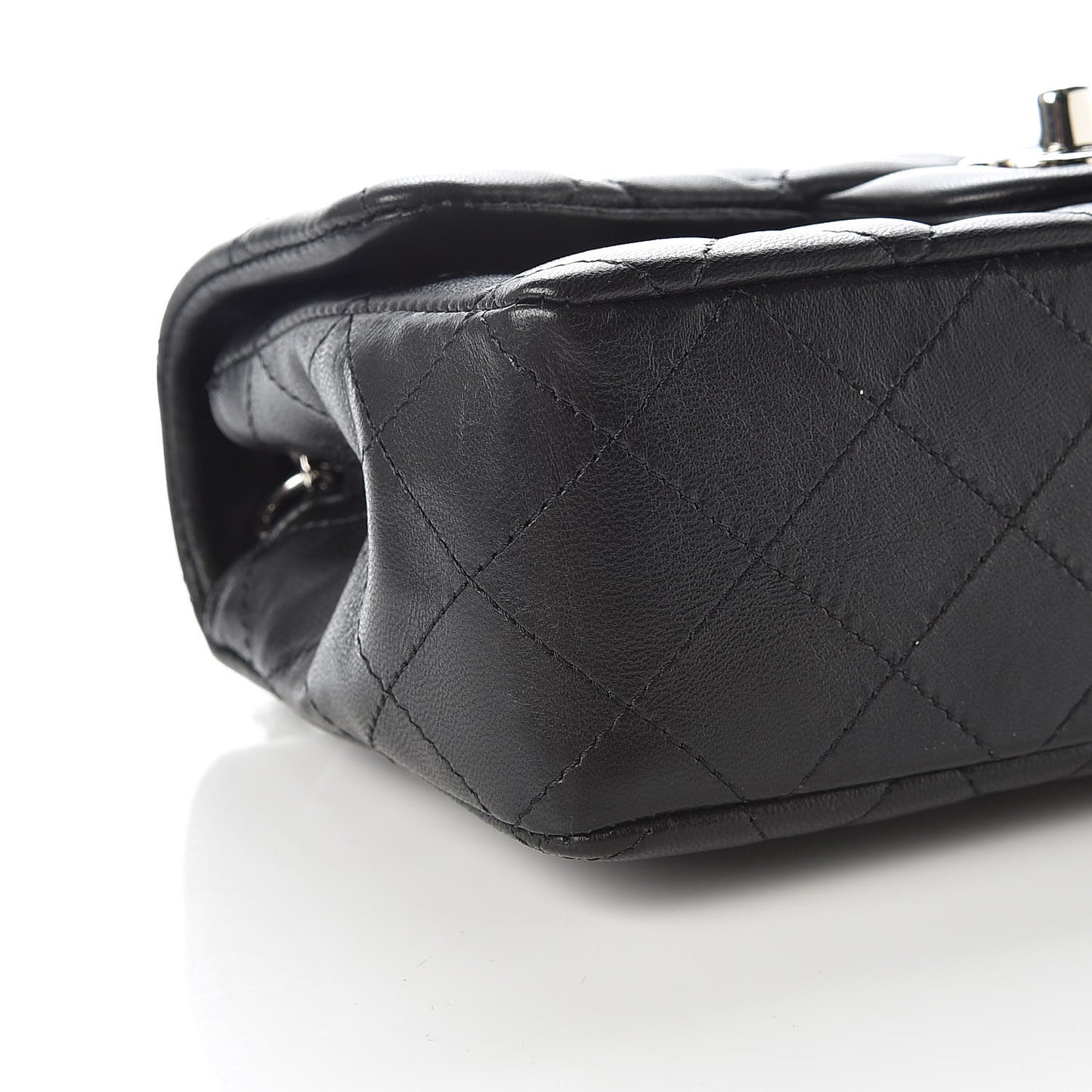 Lambskin Quilted Mini Rectangular Flap Black