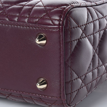 Christian Dior Lambskin Cannage Small Lucky Badges My Lady Dior Burgundy 9 of 14