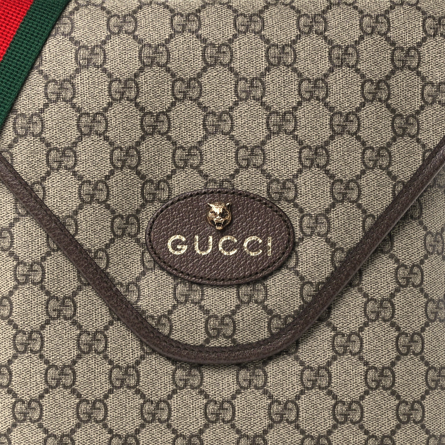 Gucci GG Supreme Monogram Web Medium Neo Vintage Flap Messenger Bag Beige New Acero 9 of 11