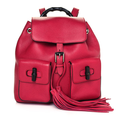 Gucci Cellarius Calfskin Medium Bamboo Backpack Petunia 1 of 12