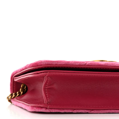 Gucci Velvet Matelasse Love Embroidered GG Marmont Mini Bag Light Raspberry Rose 9 of 9