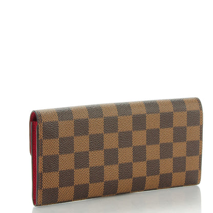 Louis Vuitton Damier Ebene Emilie Wallet Red 3 of 7