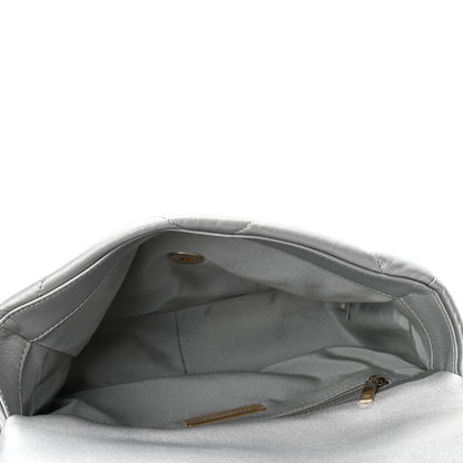Chanel Metallic Goatskin Quilted Medium Chanel 19 Flap Silver 4 of 4