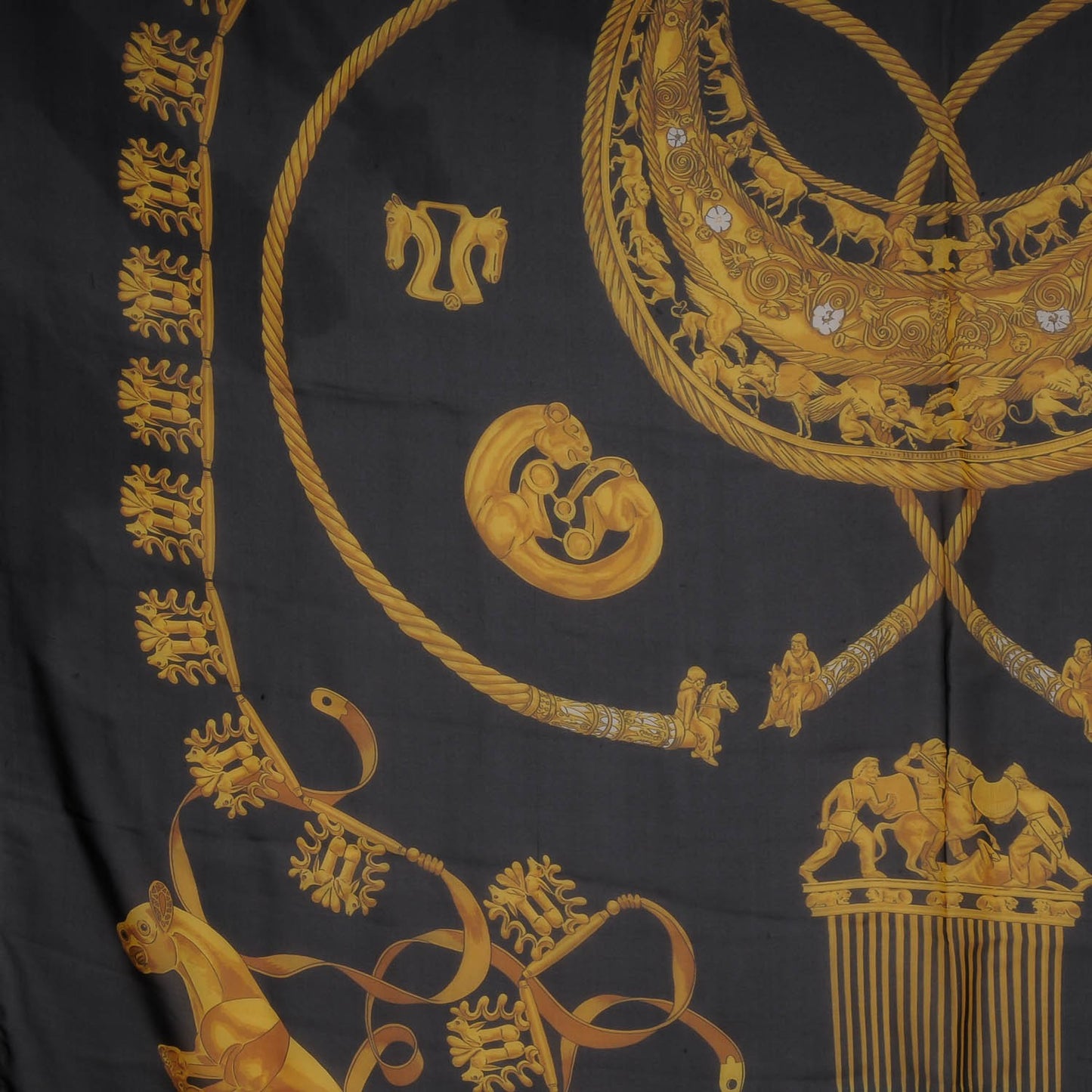 Silk Mousseline Les Cavaliers D'Or Scarf 140