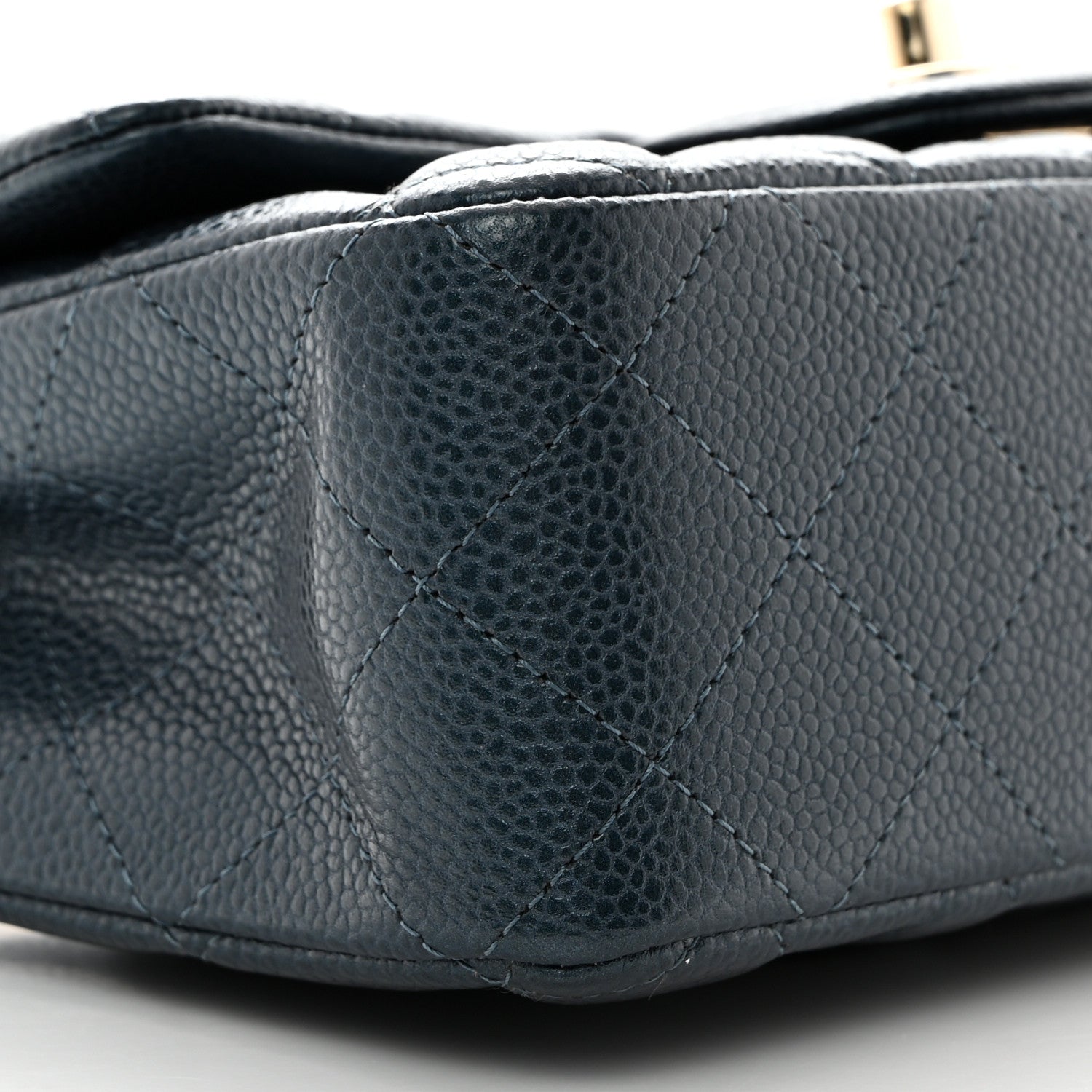 Chanel Iridescent Caviar Quilted Mini Rectangular Flap Dark Blue 9 of 10