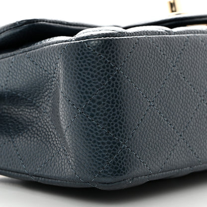 Chanel Iridescent Caviar Quilted Mini Rectangular Flap Dark Blue 9 of 10
